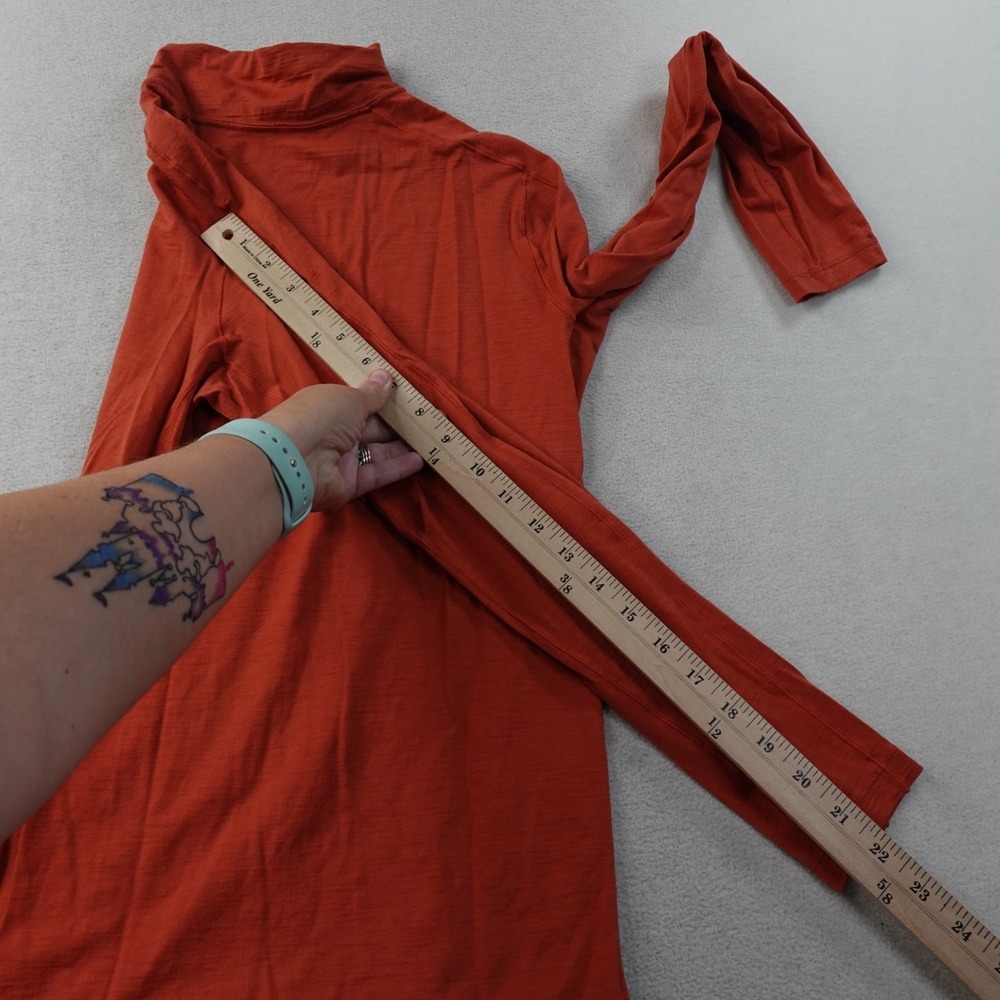 REI Merino 185 Half Zip Womens Small Orange 100% Merino Wool Base Layer - Picture 9 of 10